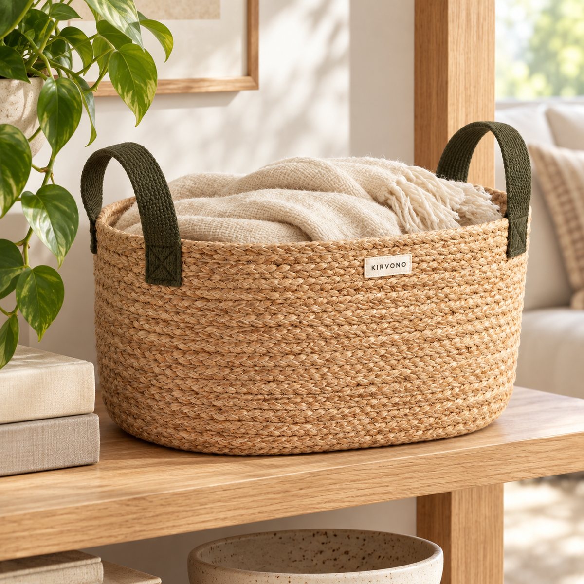 KIRVONO Bryn Woven Storage Basket