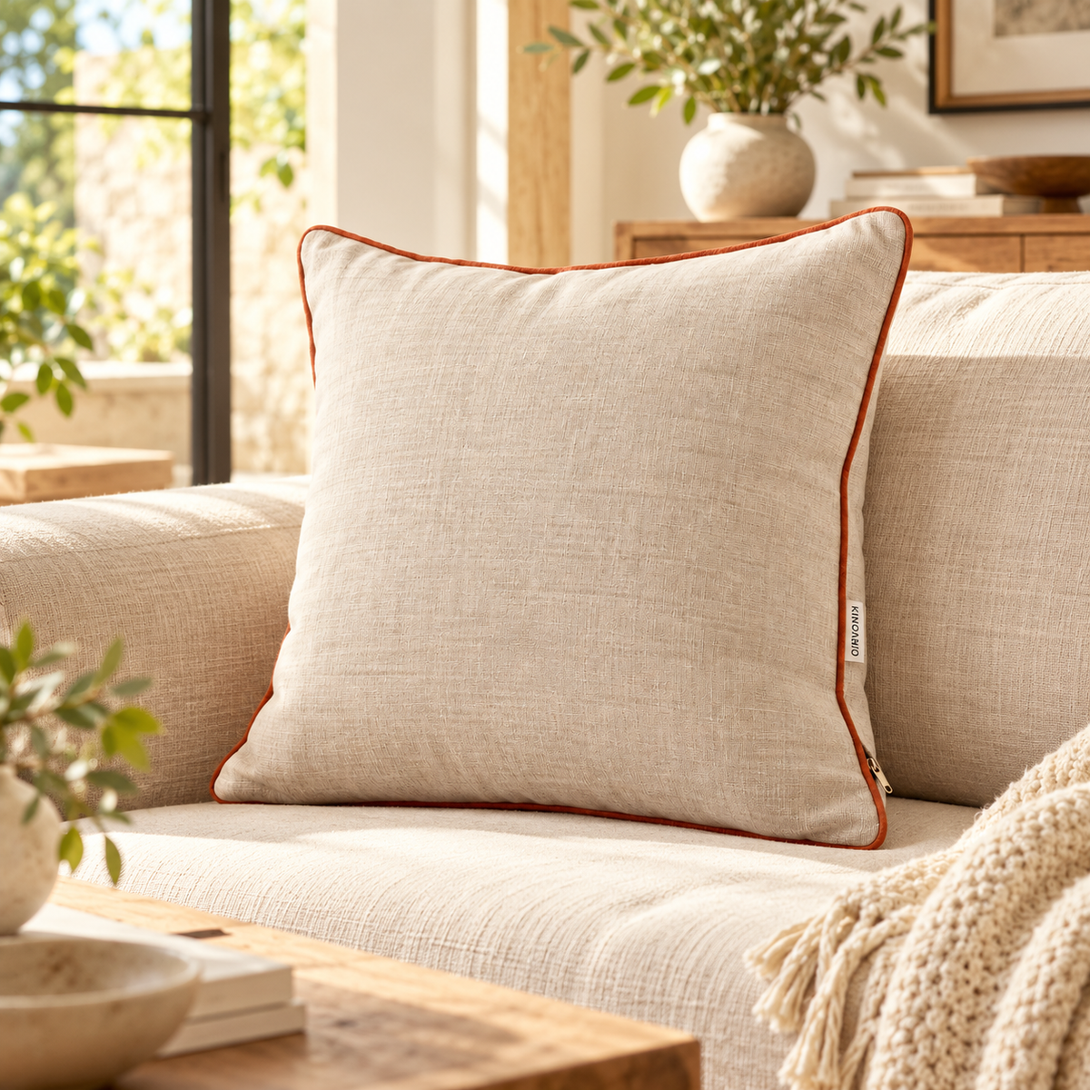 KIRVONO Ivo Linen Cushion Cover
