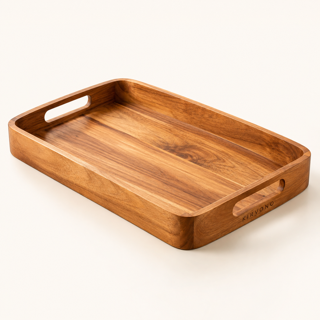 KIRVONO Rowan Acacia Serving Tray